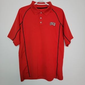 UNLV Rebels Polo Shirt Size Medium Red Short Sleeves Mens Nevada Basketballs